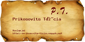Prikosovits Tícia névjegykártya